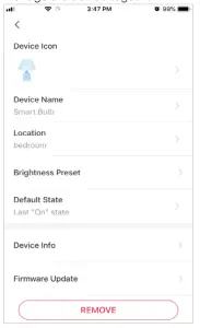 tp link Tapo L510 Series Smart W Fi Light Bulb-Settings