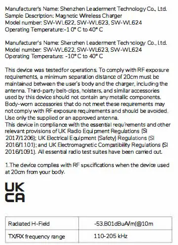 Shenzhen Leaderment Technology SW-WL623 Wireless Charging Pad with USB-C Cable fig10