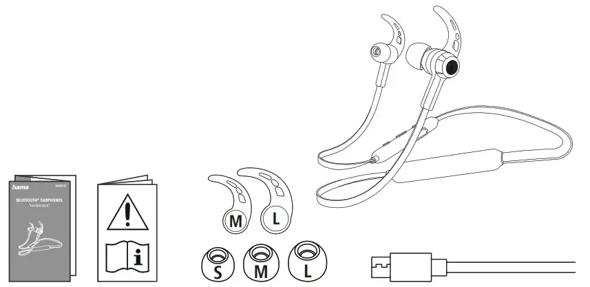 hama 00184122 Bluetooth Earphones- Package contents