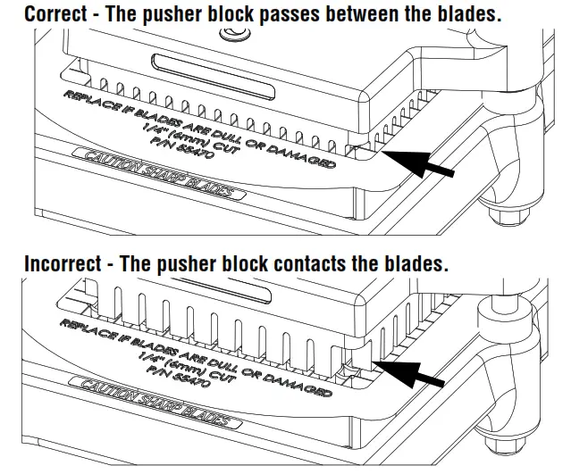 VOLLRATH Instacut 5 1 Slicer Dicer Wedger and Corer - pusher block