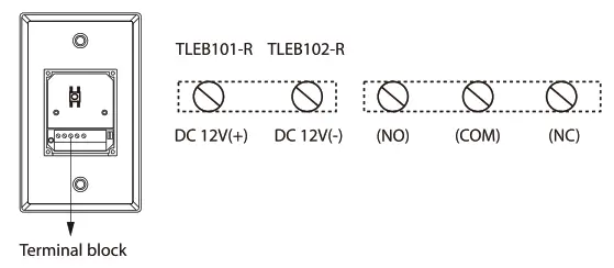 ZKTECO TLEB101 Touchless Exit Button - wirning connection