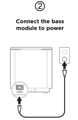 Connect the bass module to power 2
