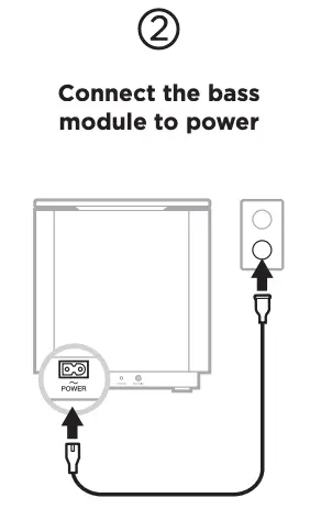 Connect the bass module to power