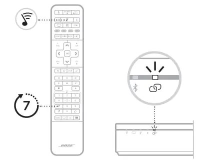 Connect the bass module to the soundbar 2