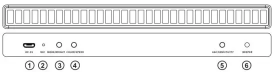 Nobsound MT LW 32 Sound Spectrum Light Bar - Buttons and Functions