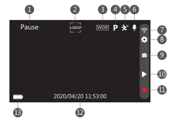 Z-EDGE R1 Dual Dash Cam Built in Wi-Fi FHD 1080P Camera - Recording 2