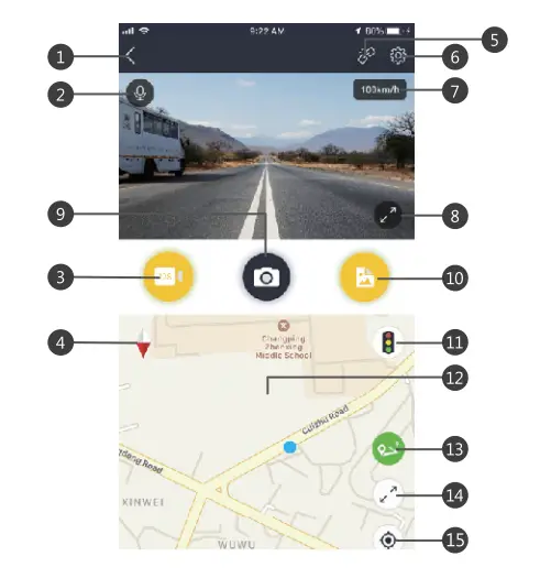 Z-EDGE R1 Dual Dash Cam Built in Wi-Fi FHD 1080P Camera - wifi app