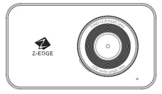 Z-EDGE R1 Dual Dash Cam Built in Wi-Fi FHD 1080P Camera