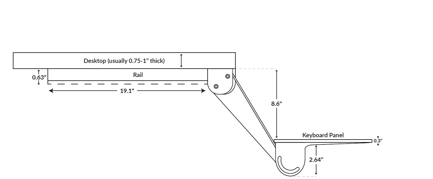 UNCAGED ERGONOMICS KT2 Adjustable Standing Desk Keyboard fig 2