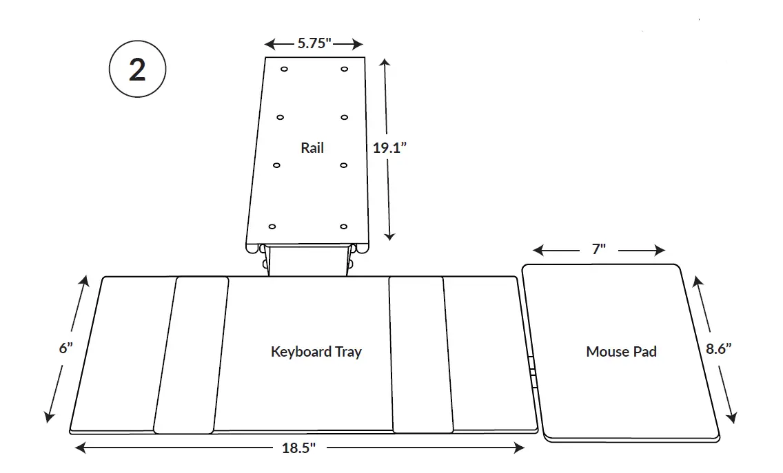 UNCAGED ERGONOMICS KT2 Adjustable Standing Desk Keyboard fig 3
