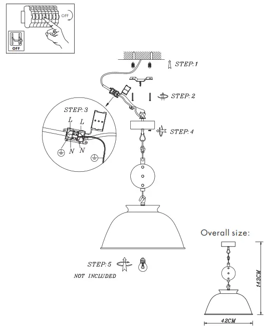 QAZQA Pendant Lamp with Lampshade Bax HL - 2