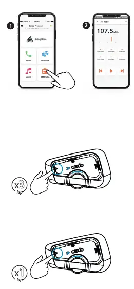 cardo Freecom 2x Motorcycle Helmet Headset 7