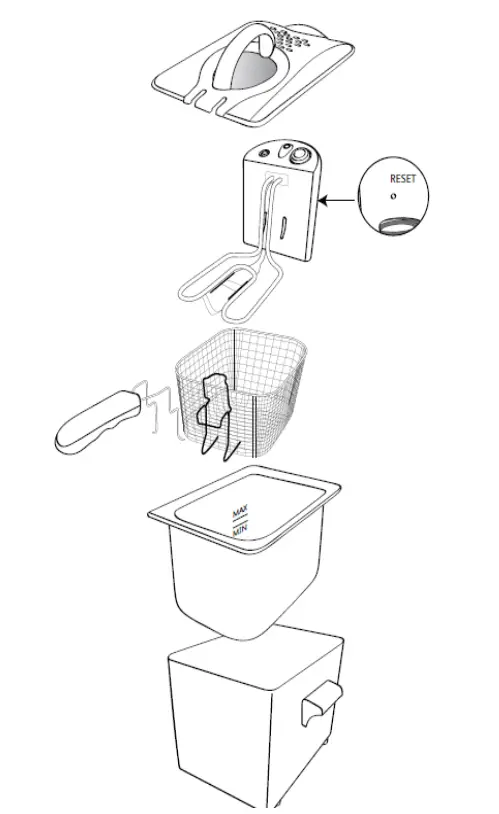 H Koenig DFX300 Electric Deep Fryer - parts