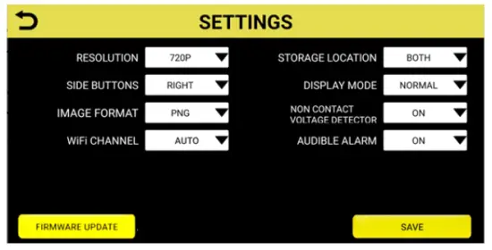 FERRET TOOLS Plus Multipurpose Wireless Inspection Camera - APP SETTINGS1