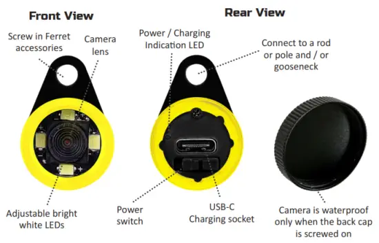 FERRET TOOLS Plus Multipurpose Wireless Inspection Camera - FERRET PLUS CAMERA