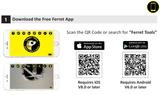 FERRET TOOLS Plus Multipurpose Wireless Inspection Camera - Ferret App