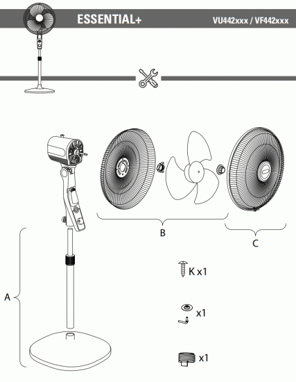 Tefal VF4420FO Essential Plus Floor Fan - fig