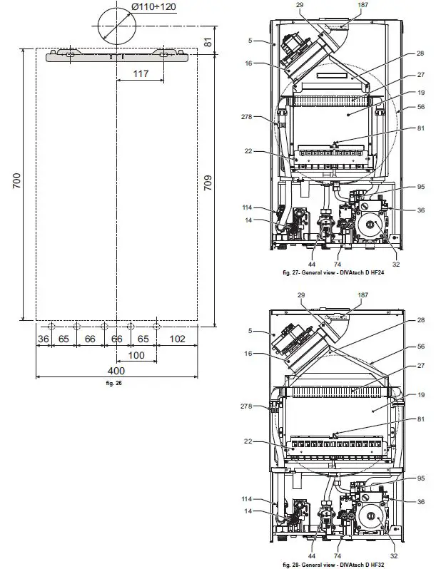 Ferroli DIVAtech D HF24 Wall Mounted Gas Boiler-22