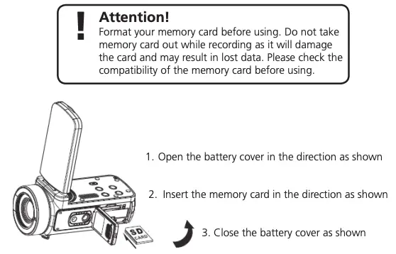 Inserting a Memory Card