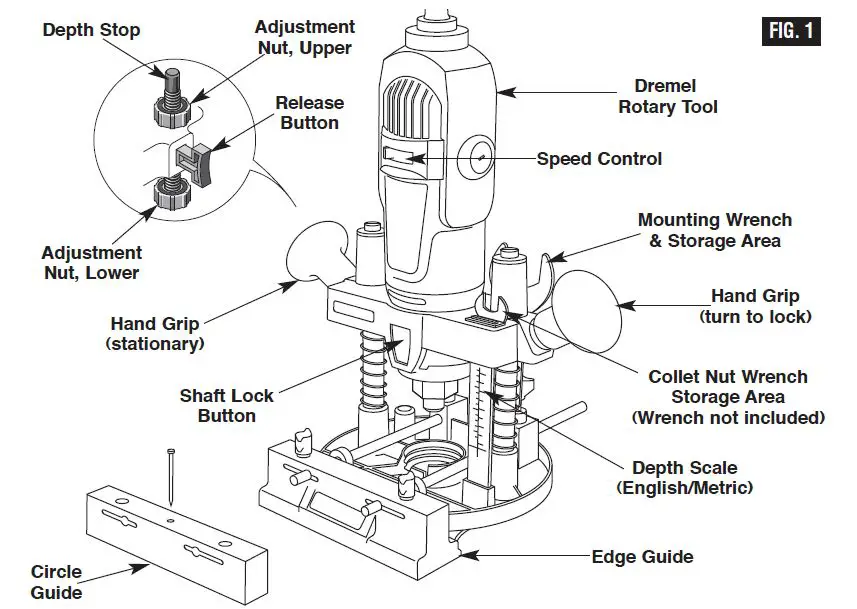 DREMEL-335-Rotary-Tool-Plunge-Router-Attachment-fig1