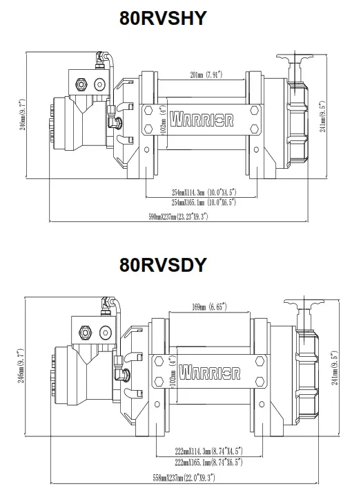 WARRIOR Hydraulic Winch - 80RVSHY