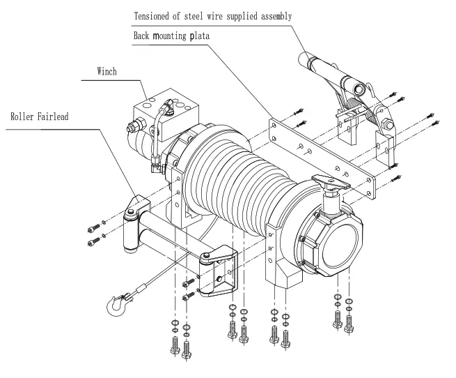 WARRIOR Hydraulic Winch - fairlead