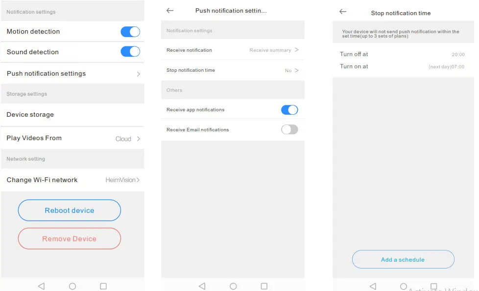 HeimVision HD Smart Wi-Fi Camera Account.