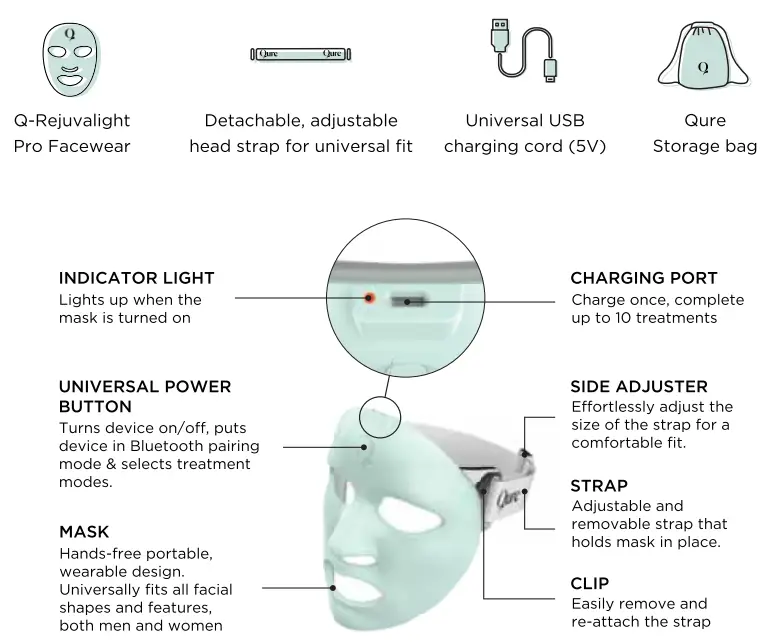 Qure Skincare P19 0023 Q Rejuvalight Pro Facewear - cable 3