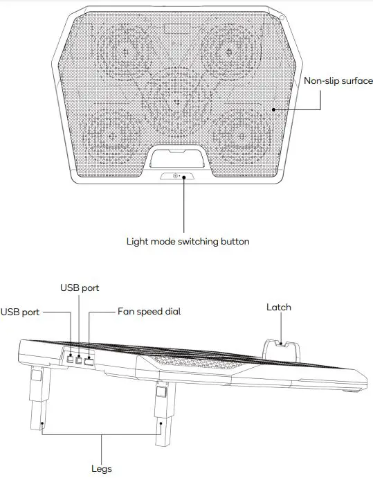 kogan-KALTCLRGBPA-Gorilla-Gaming-Rapid-PRO-RGB-Laptop-Cooling-Stand-fig1