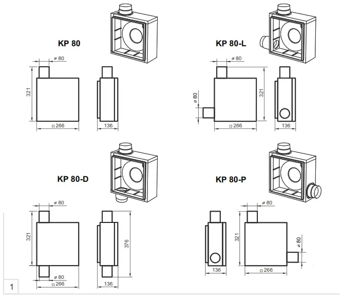 VENTS KP 80 Fireproof Casing for Domestic Fans - OVERALL