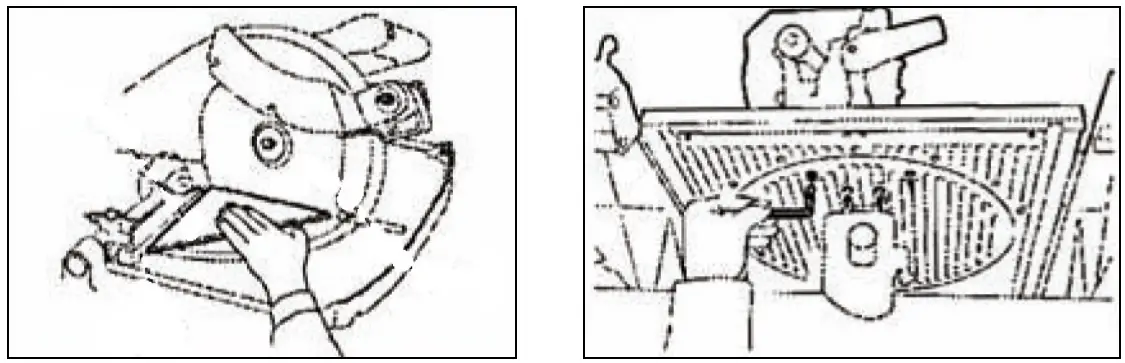 242-167 Flip Over Crosscut/mitre/circular ripsaw Operating illustration