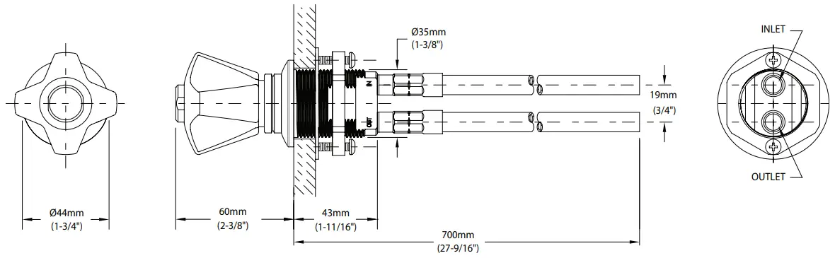 WaterSaver ColorTech BT Fume Cupboard Valves - Fig