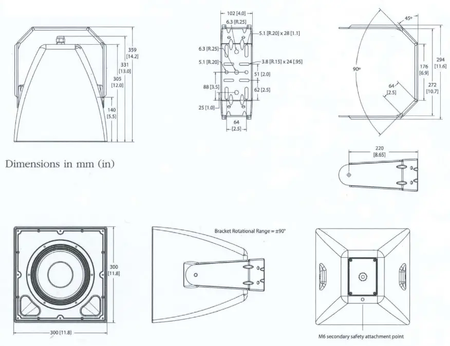 JBL AWC82 All Weather 8 Inch 2 Way 250W Passive Coaxial Loudspeaker - fig2