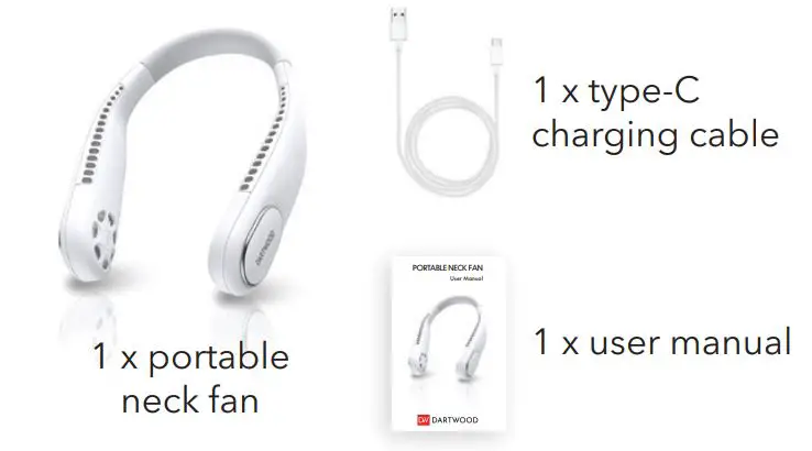 DARTWOOD Bladeless Rechargeable Portable Neck Fan - overview