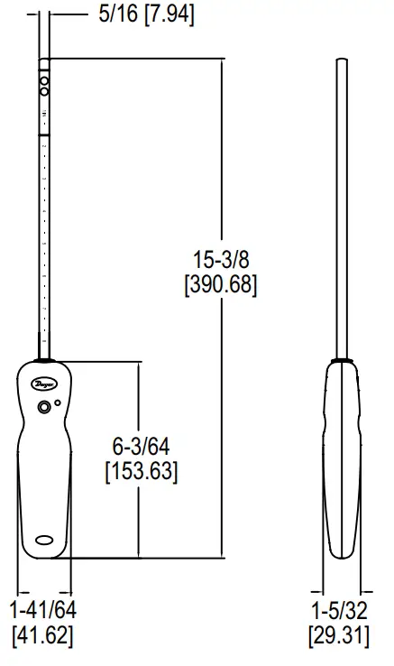 Dwyer AP3 Wireless Thermo-Anemometer Probe diagram