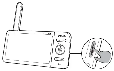 vtech RM5764HD, RM5764-2HD Monitor - Charge the parent unit battery before use
