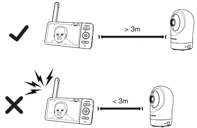 vtech RM5764HD, RM5764-2HD Monitor - Positioning the HD video monitor 3