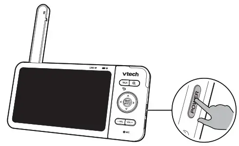 vtech RM5764HD, RM5764-2HD Monitor - Turn on off the parent unit screen