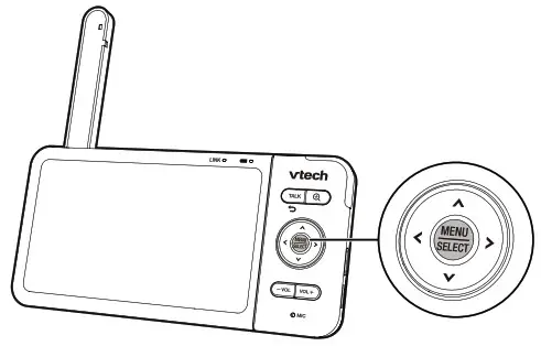 vtech RM5764HD, RM5764-2HD Monitor - Use the menu