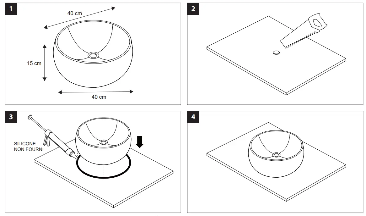 homesight MTC 1874 Mini Ceramic Round Washbasin