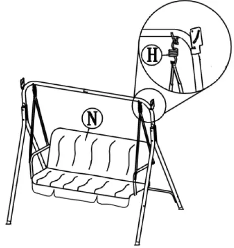 SHANGRI-LA SLSEATSW3GA Outdoor Swing Seat-6