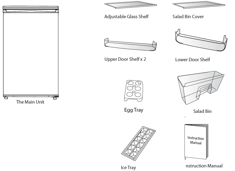 Lec R5517W-S-B White Under Counter Fridge fig 1