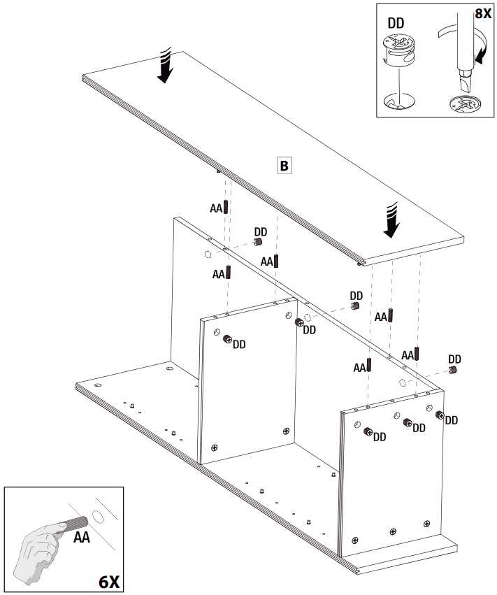 StyleWell 29258 58 2 Inch Unfinished Pine 4 Shelf Standard Bookcase - FIGURE 9