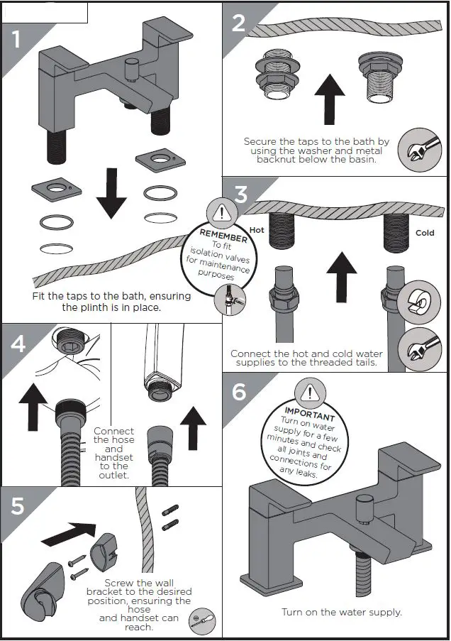 BRISTAN COB BSM BLK (D1) Cobalt Black Bath Shower Mixer Tap-6