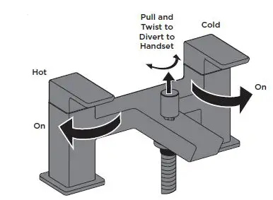 BRISTAN COB BSM BLK (D1) Cobalt Black Bath Shower Mixer Tap-7