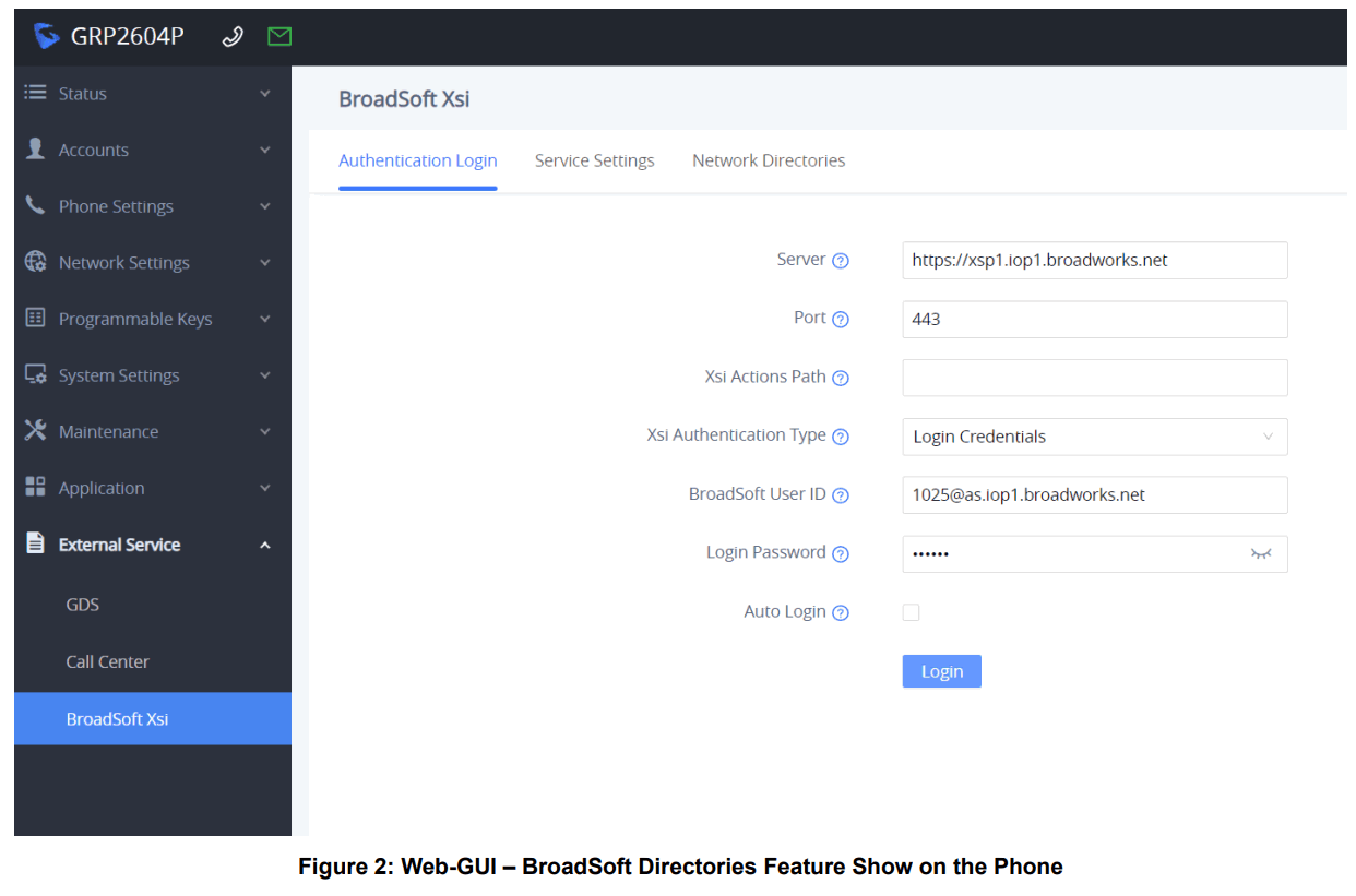 GRANDSTREAM GRP2601 BroadWorks Xsi Directories and Call Logs - Fig