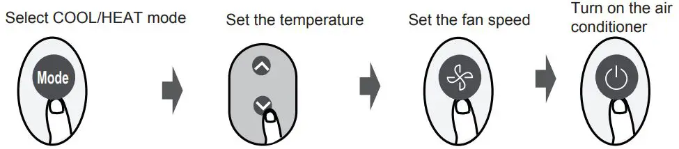 Midea MPPD33H Remote Controller Owner's Manual - COOL or HEAT Mode