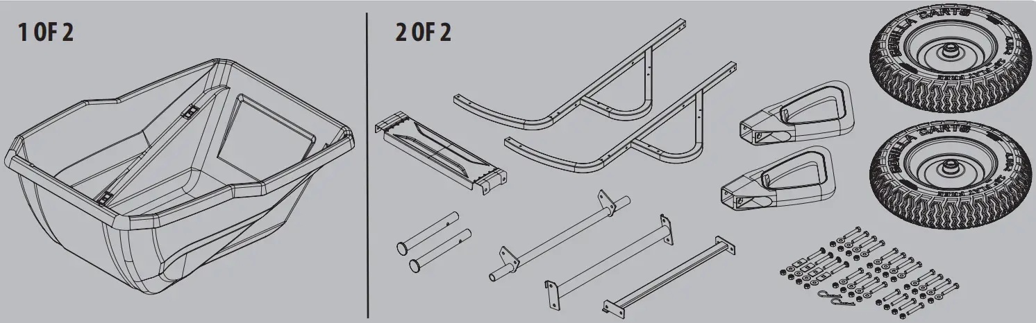GORILLA CARTS GCR-10 10 cu. ft. Evolution Poly Yard Cart - 1 of2
