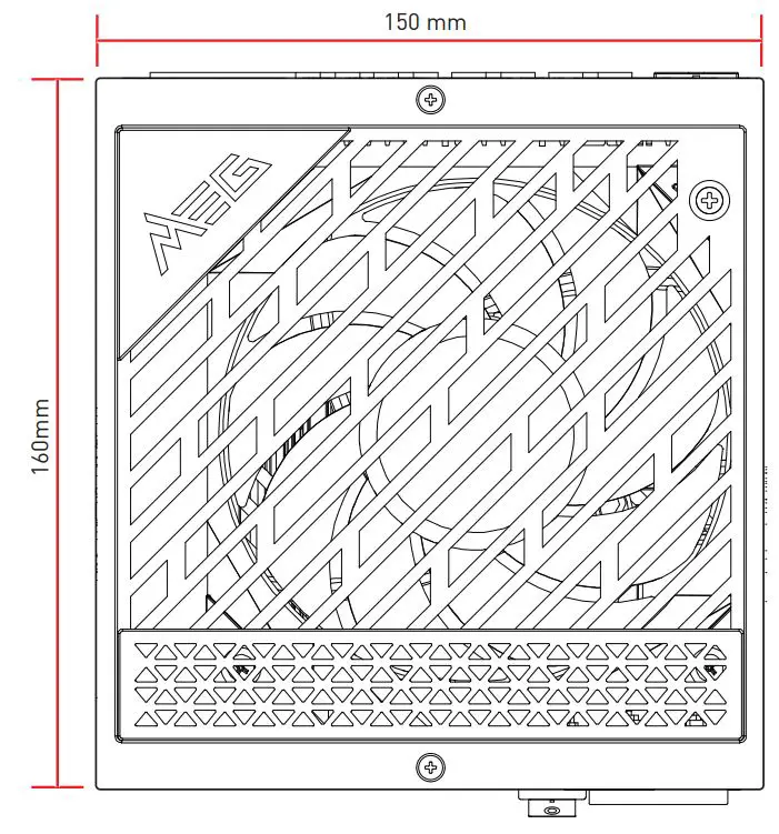 msi MEG Ai1300P PCIE5 Power Supply Unit User Guide - Dimensions