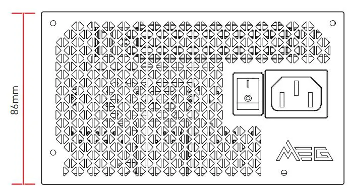 msi MEG Ai1300P PCIE5 Power Supply Unit User Guide - Dimensions
